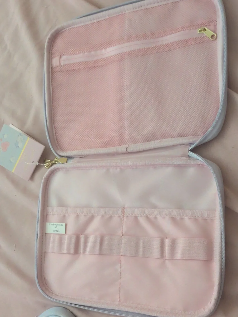 LoveShackFancy Pastel Blue Floral Tablet/Tech Sleeve Nwt